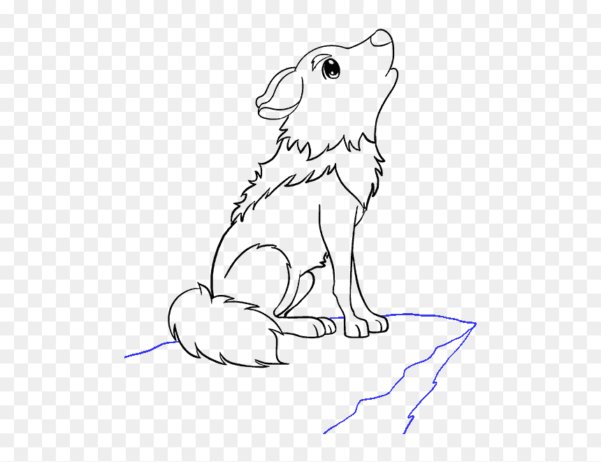 How To Draw Cartoon Wolf, HD Png Download - wolf drawing png