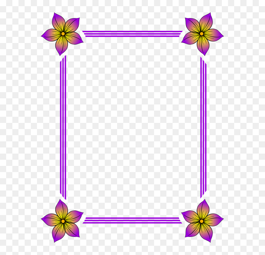 Purple,picture Frame,flower, HD Png Download - pansy png