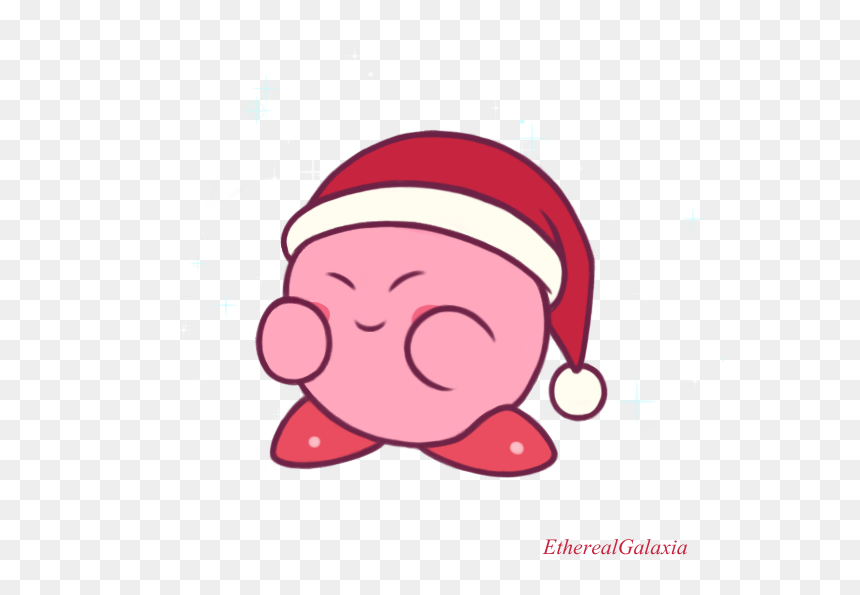 Kirby With Christmas Hat, HD Png Download - real santa hat png