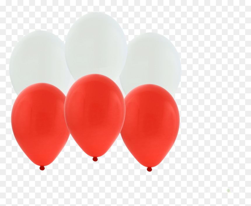 White And Red Balloons 10 Pcs - Balony Białe I Czerwone, HD Png Download - orange balloons png