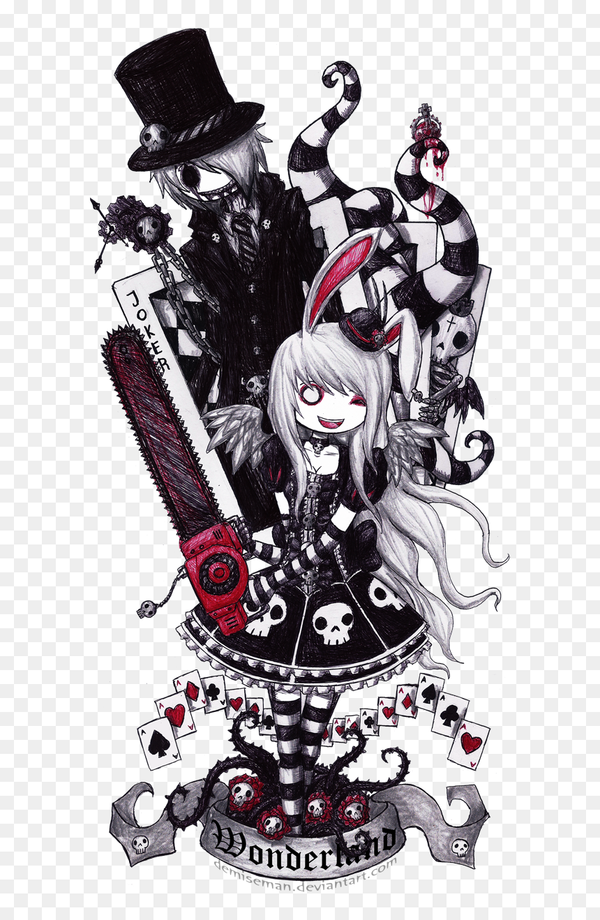 Alice Drawing Gothic In Wonderland - Iphone Xr Gothic Cases, HD Png Download - alice in wonderland mad hatter png