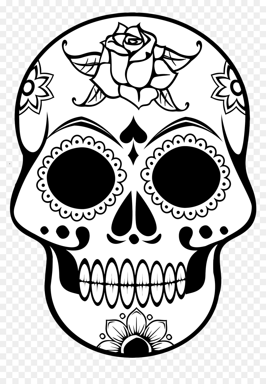 Line Art Graphic Design, HD Png Download - skull art png