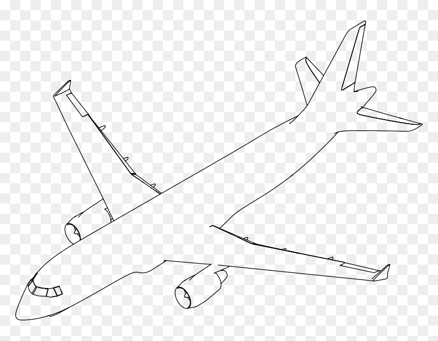 Airplane - Aircraft Line Drawings, HD Png Download - airliner png