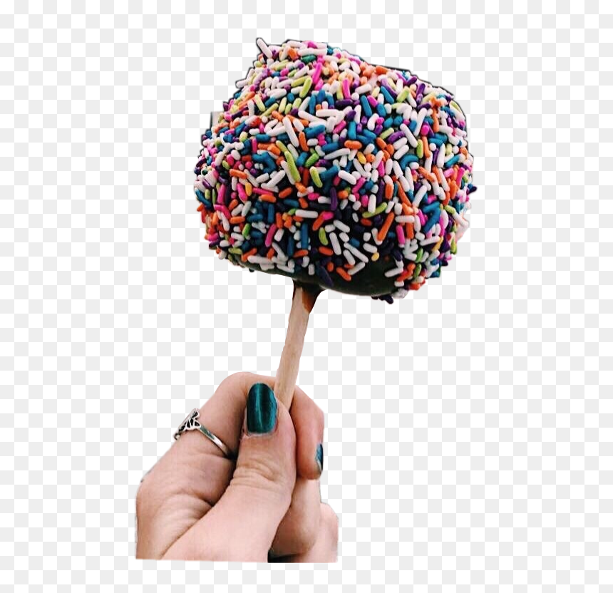 #rainbow #sprinkles #candy #apple #candyapple #remixed - Rum Ball, HD Png Download - candy apple png