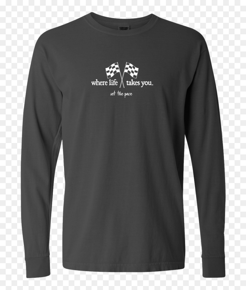 Long-sleeved T-shirt, HD Png Download - checkered flag png