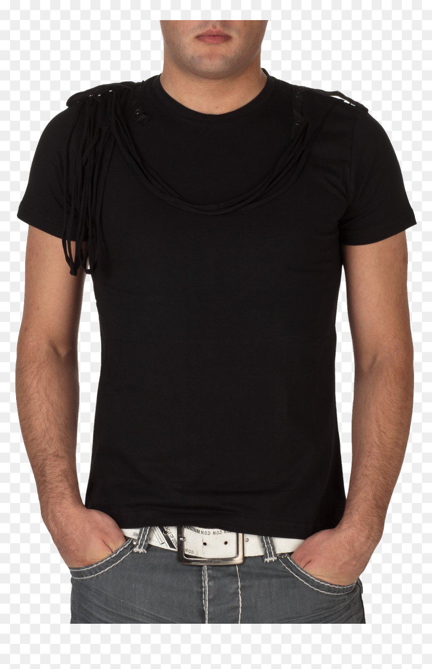 Black T Shirt Man Png, Transparent Png - black shirt png