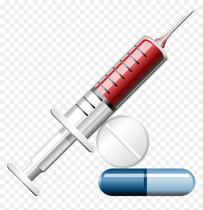 Syringe And Pills Clipart, HD Png Download - pill png