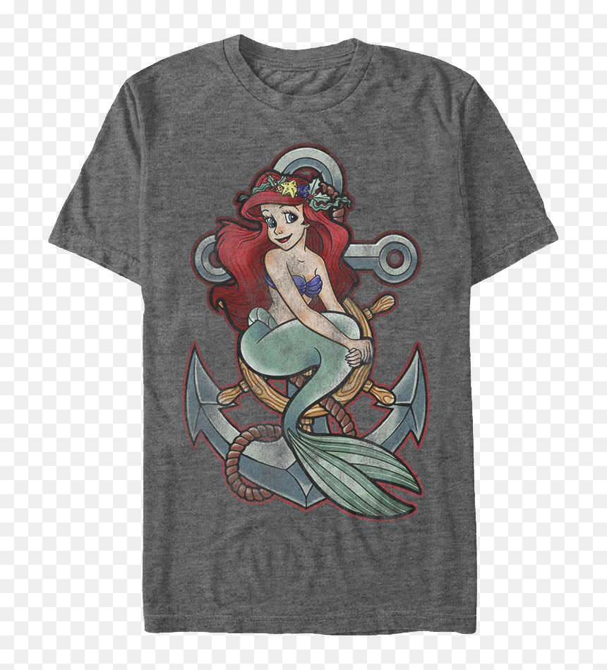 Little Mermaid On An Anchor, HD Png Download - little mermaid png