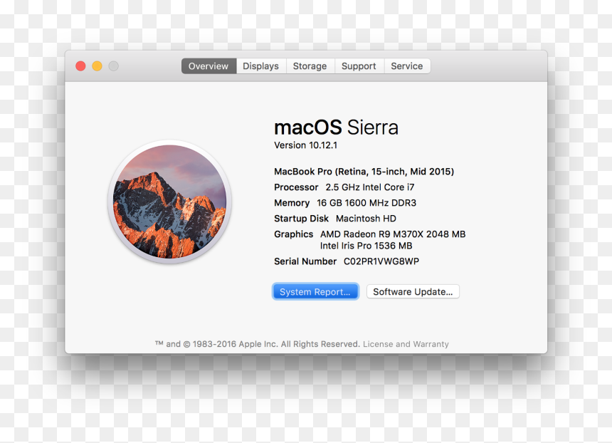 Macbook Pro 2017 About This Mac, HD Png Download - mac png