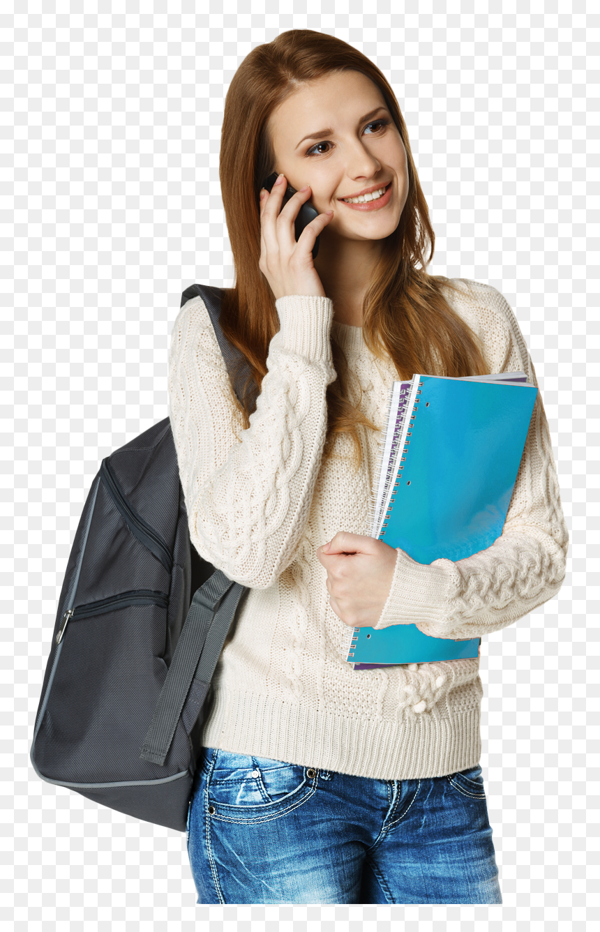 University Student On Mobile Phone, HD Png Download - student png
