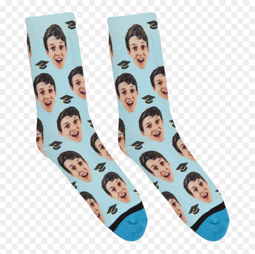 Customized Socks With Face, HD Png Download - graduation hat png