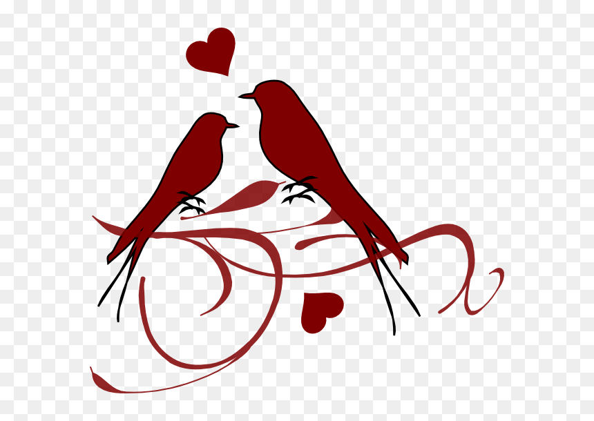 Love Birds Black And White, HD Png Download - doves png