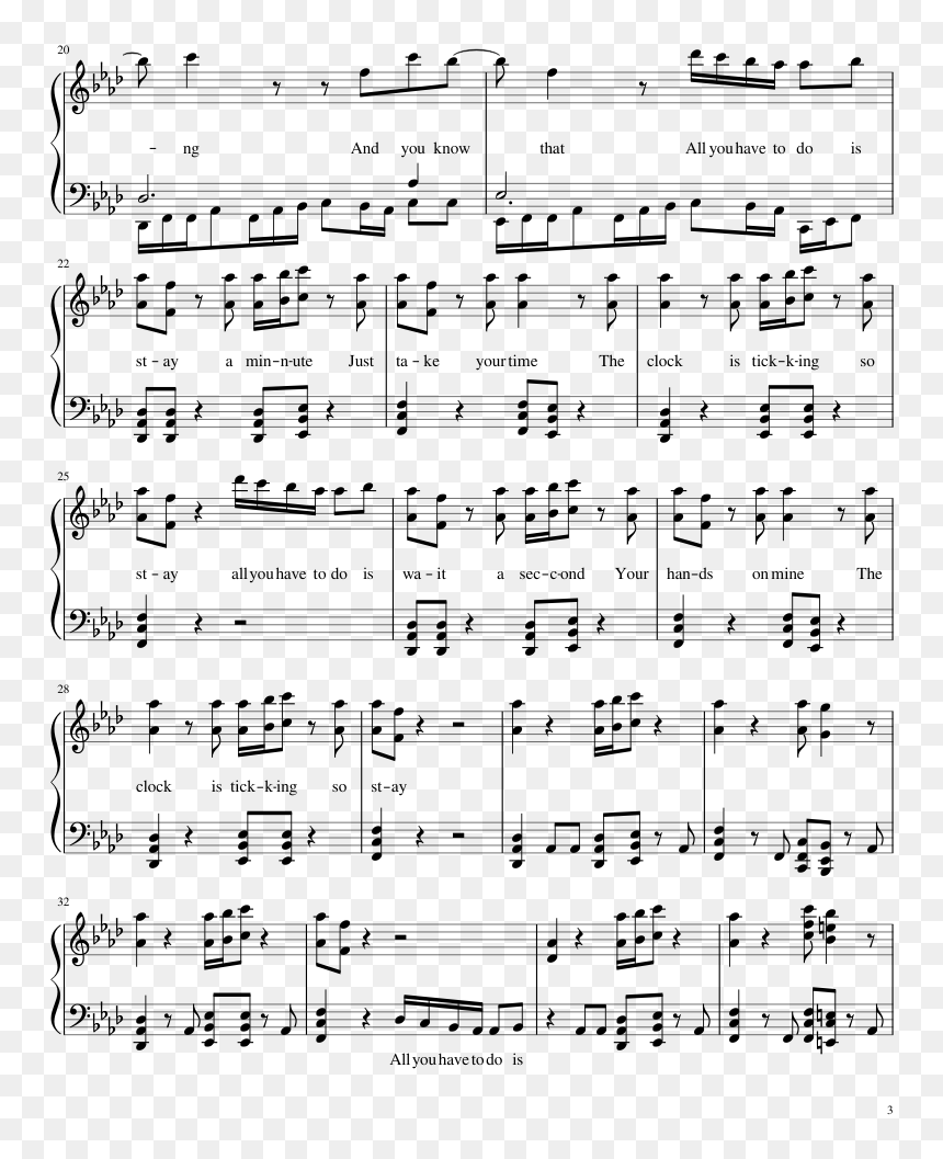 Alessia Cara - Stay - Sheet Music - Musescore - Stay - It's Gonna Be Okay Piano Guys Sheet Music, HD Png Download - alessia cara png
