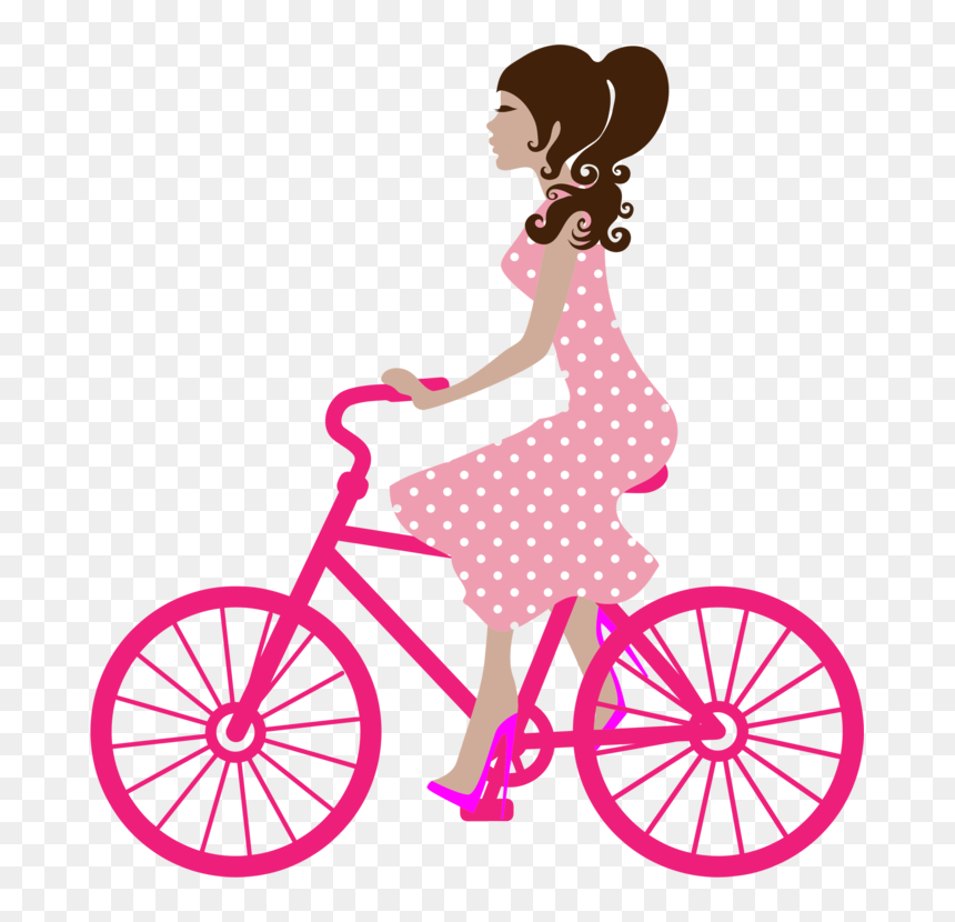 Pink,bicycle Accessory,bicycle - Girl On Bike Png, Transparent Png - bicycle icon png