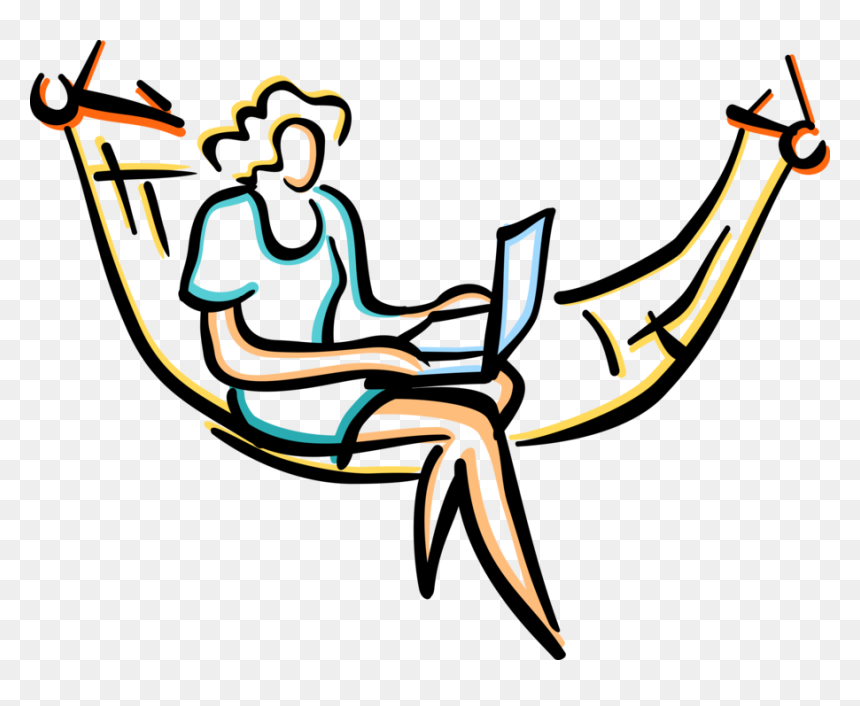 Vector Illustration Of Sitting In Hammock Outdoors, HD Png Download - outdoors png