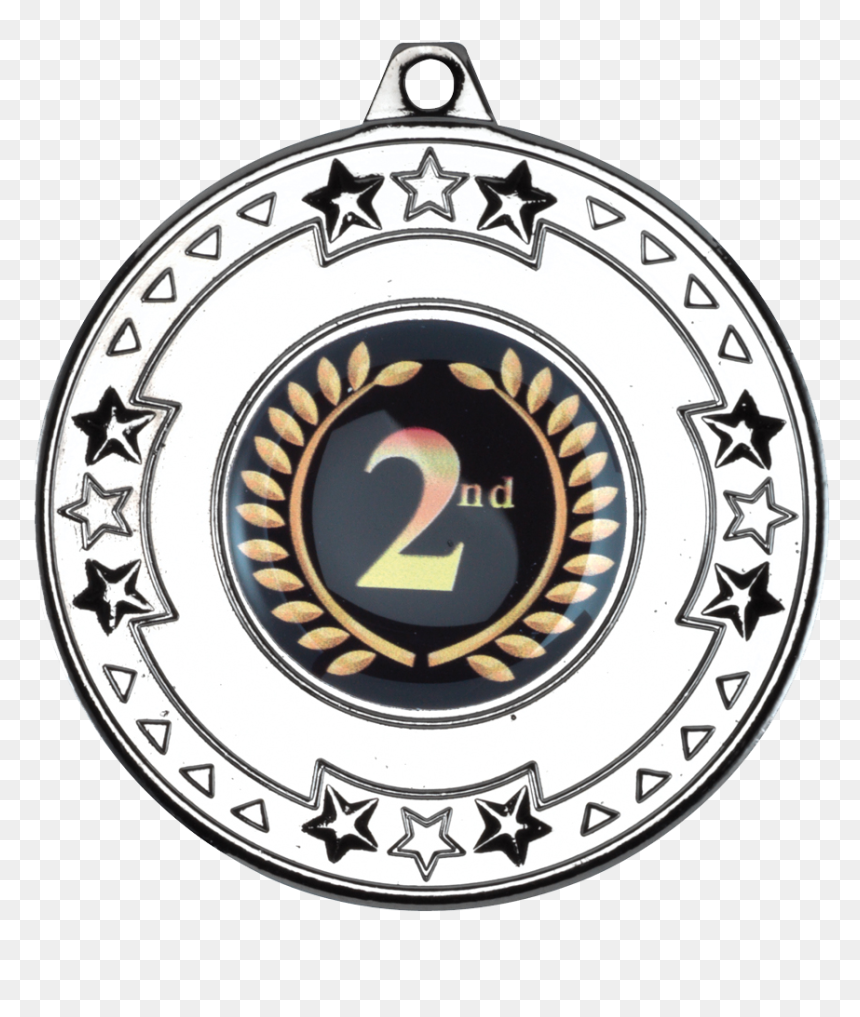 Silver 50mm Round Medal - Medal For Sports Day Clipart, HD Png Download - round star png
