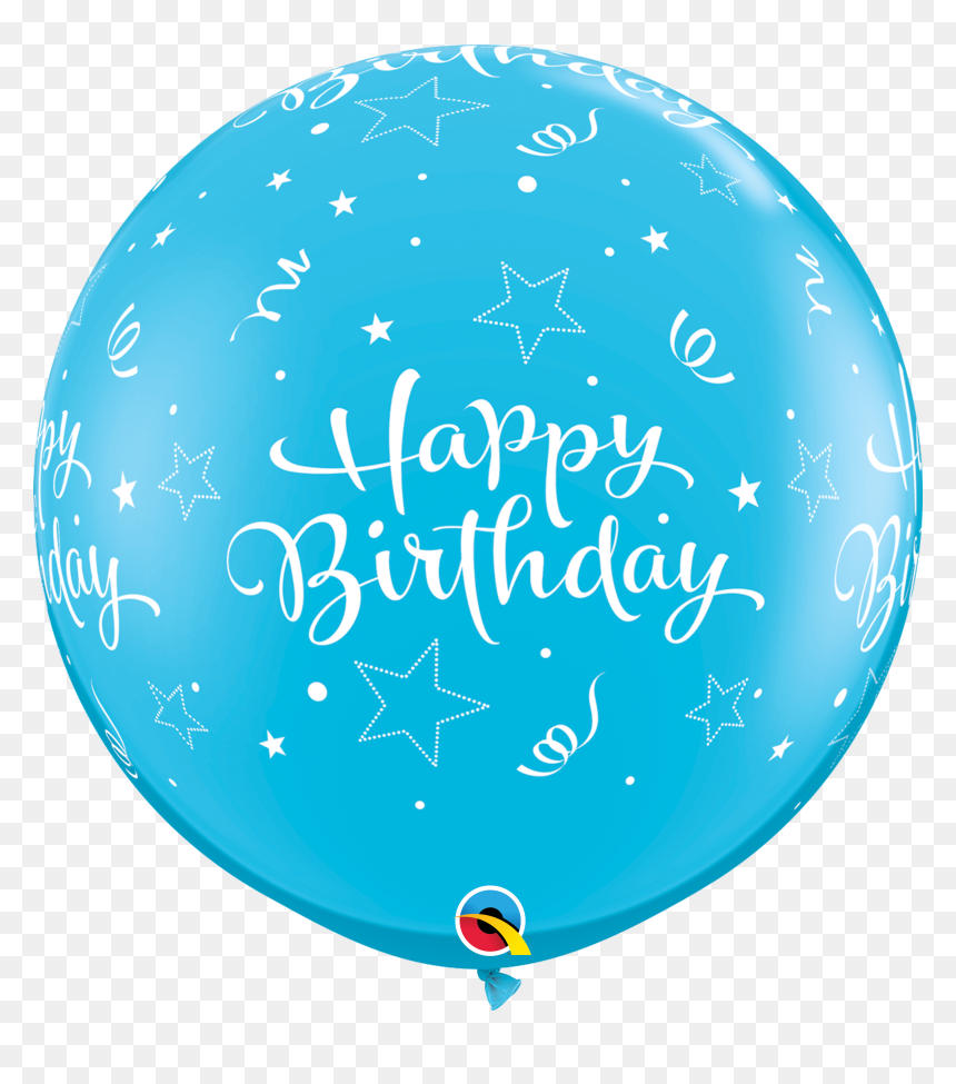 Feliz Cumpleaños Con Globos Azules, HD Png Download - round star png