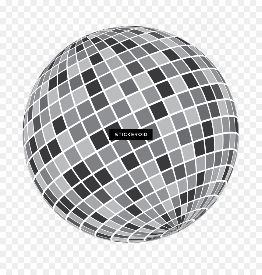 Grey Black White Disco Ball , Png Download - Bola De Disco Png, Transparent Png - discoball png