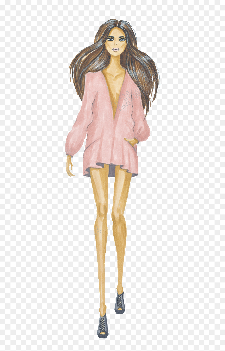 Transparent Fashion Runway Clipart - Vector Fashion Model, HD Png Download - barbie silhouette png
