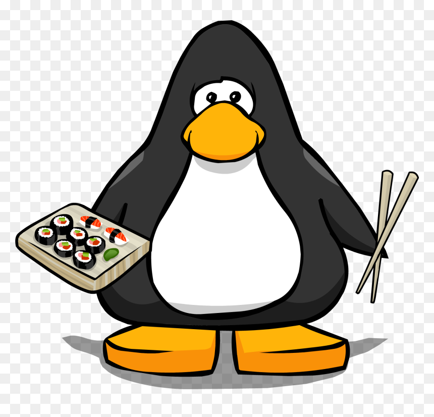 Sushi Cartoon Png - Penguin With A Santa Hat, Transparent Png - sushi clipart png