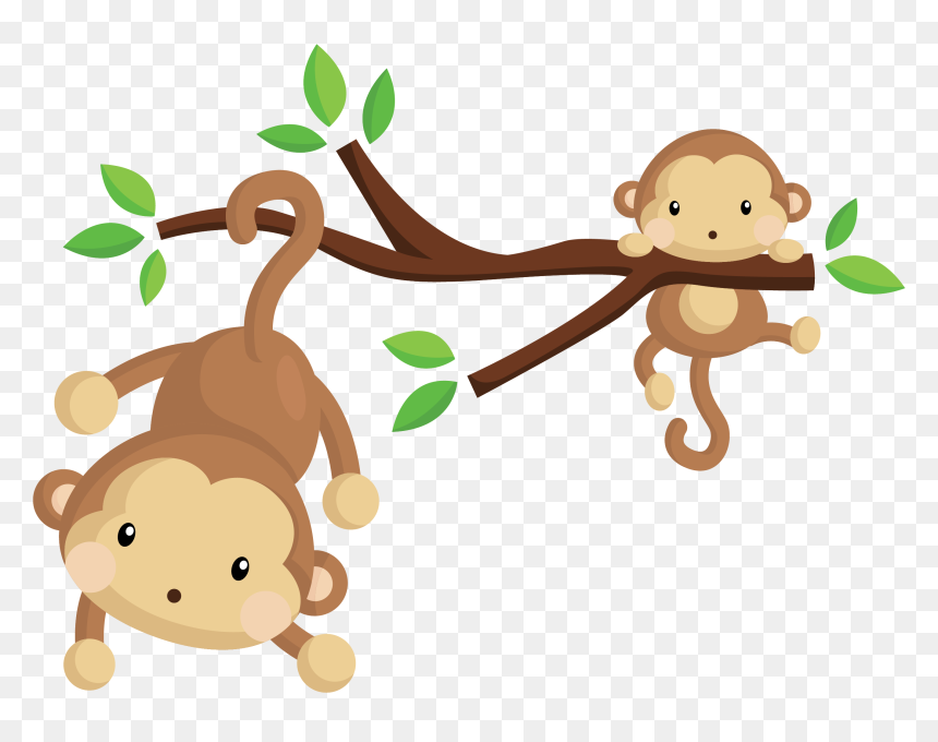 Monkeys Clipart Couple - Monkey Vector Png Free, Transparent Png - monkey clipart png