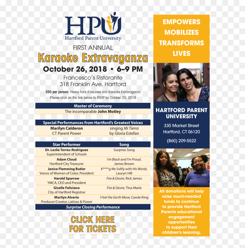 Hartford Parent University Karaoke Extravaganza Fundraiser - Poster, HD Png Download - karaoke singer png
