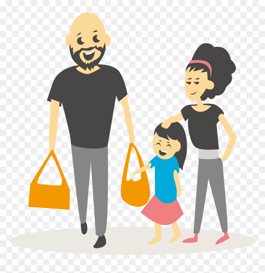 Download Illustration X - Family Shopping Illustration Png, Transparent Png - family cartoon png