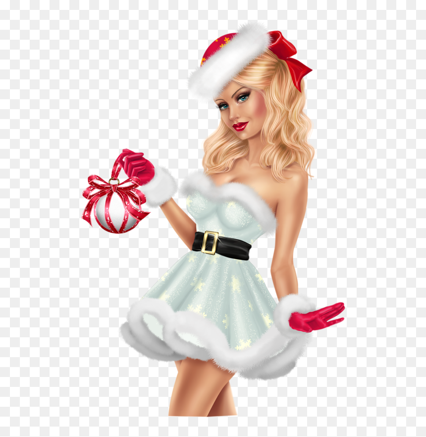 Girls Image, Clip Art, Santa, Cartoon, Christmas, Noel, - Tube Ladies Christmas Png Transparent, Png Download - tubes femmes png