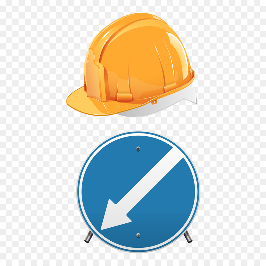 Yellow Work Cap Png Download - Cone De Obra Png, Transparent Png - hard hat icon png