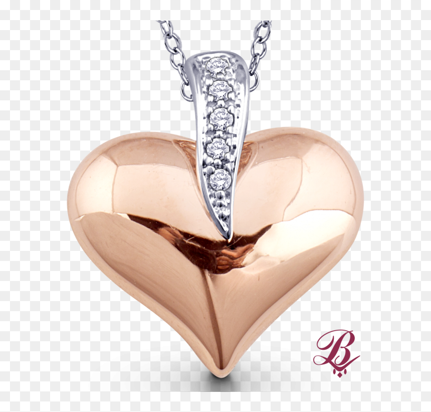 Diamond Accent Puffed Heart Pendant - Locket, HD Png Download - locket png