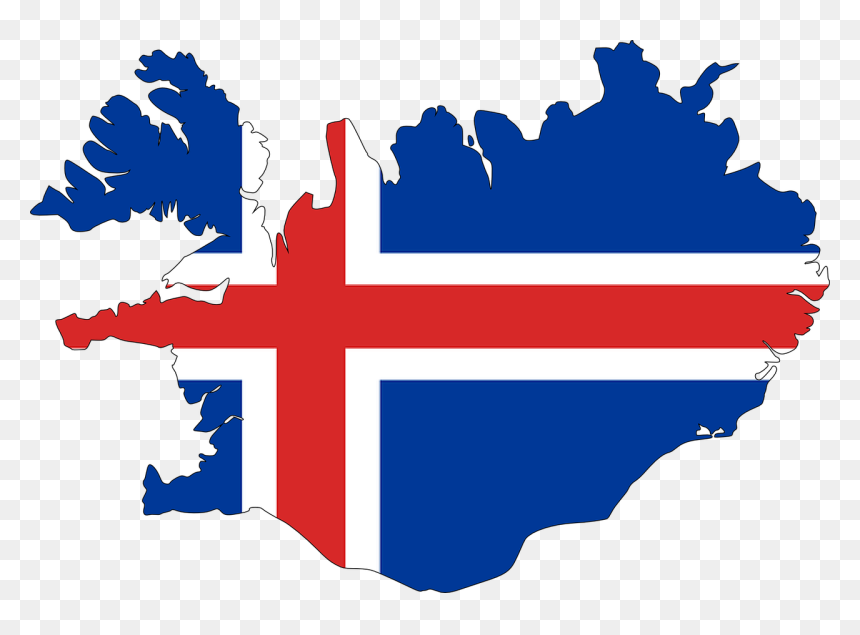 Iceland Flag Map, HD Png Download - iceland flag png