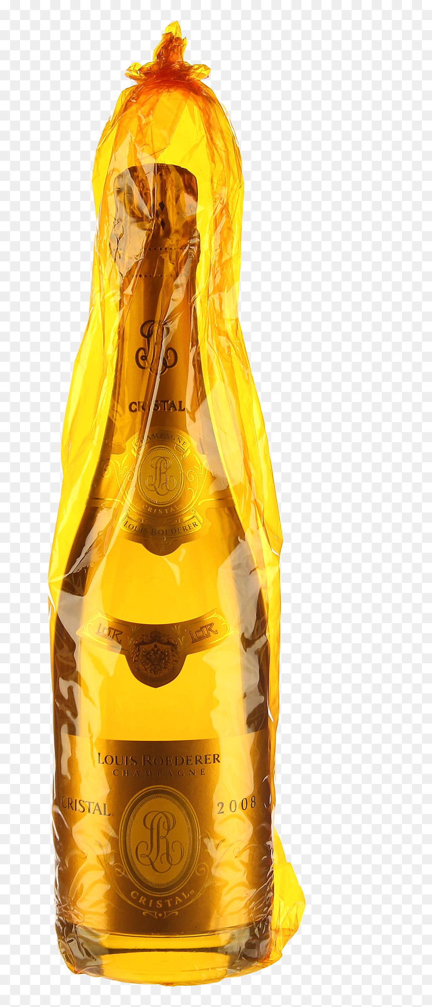 2008 Champagne Brut Cristal"
 Title="2008 Champagne - Glass Bottle, HD Png Download - gold champagne bottle png
