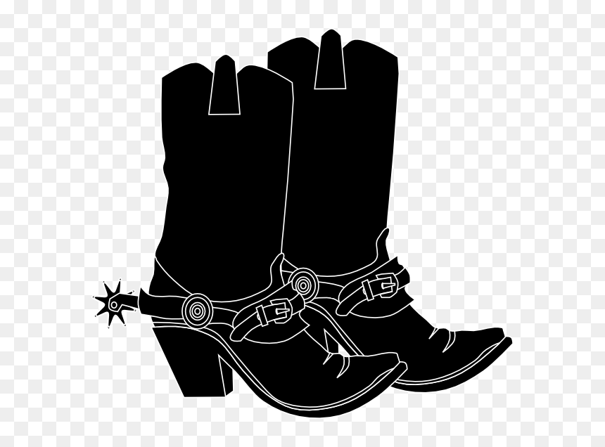 Western Boots Kid Cliparting - Black Cowboy Boots Clipart, HD Png Download - cowgirl silhouette png