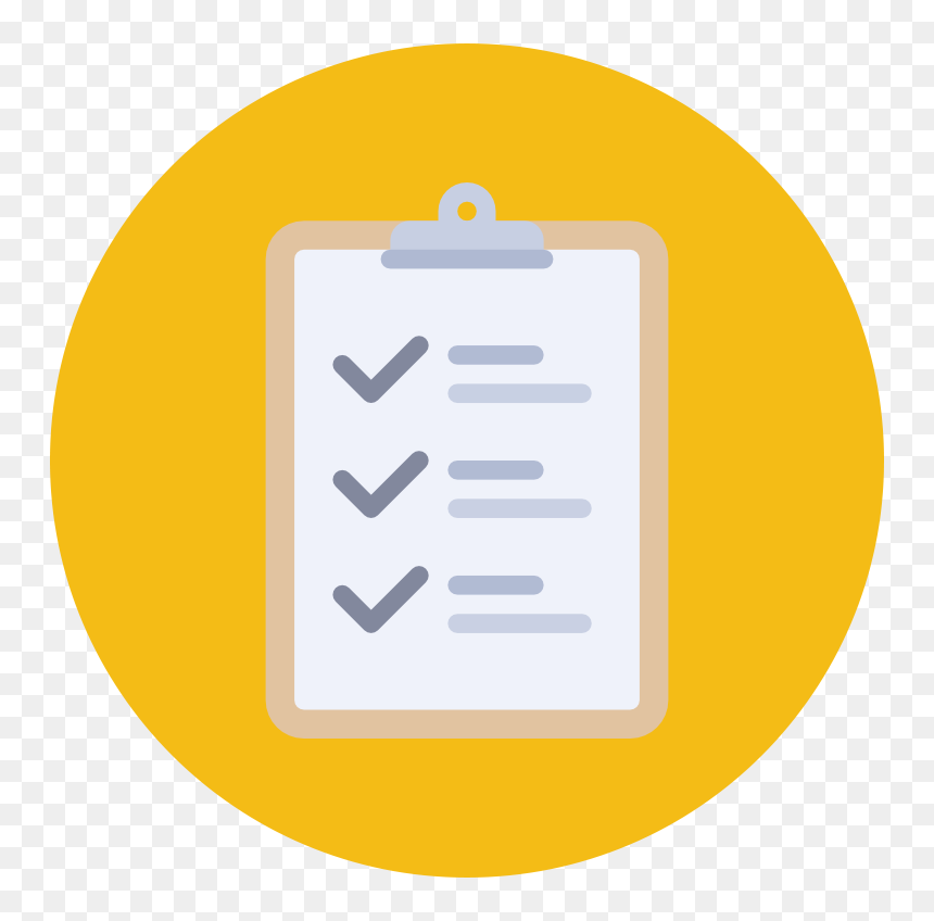 Document Icon Circle Transparent, HD Png Download - yellow check mark png