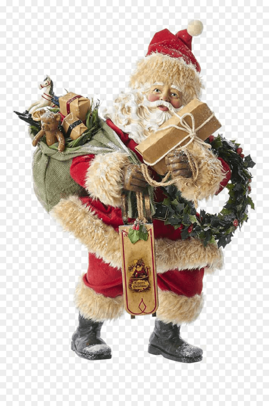 Vintage Santa Face Tree Ornament, HD Png Download - vintage ornament png