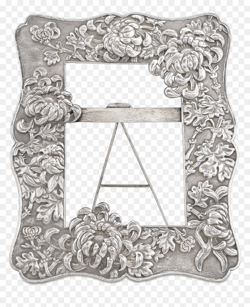 Chinese Export Silver Frame - Antique Silver Photo Frame, HD Png Download - elegant frames png