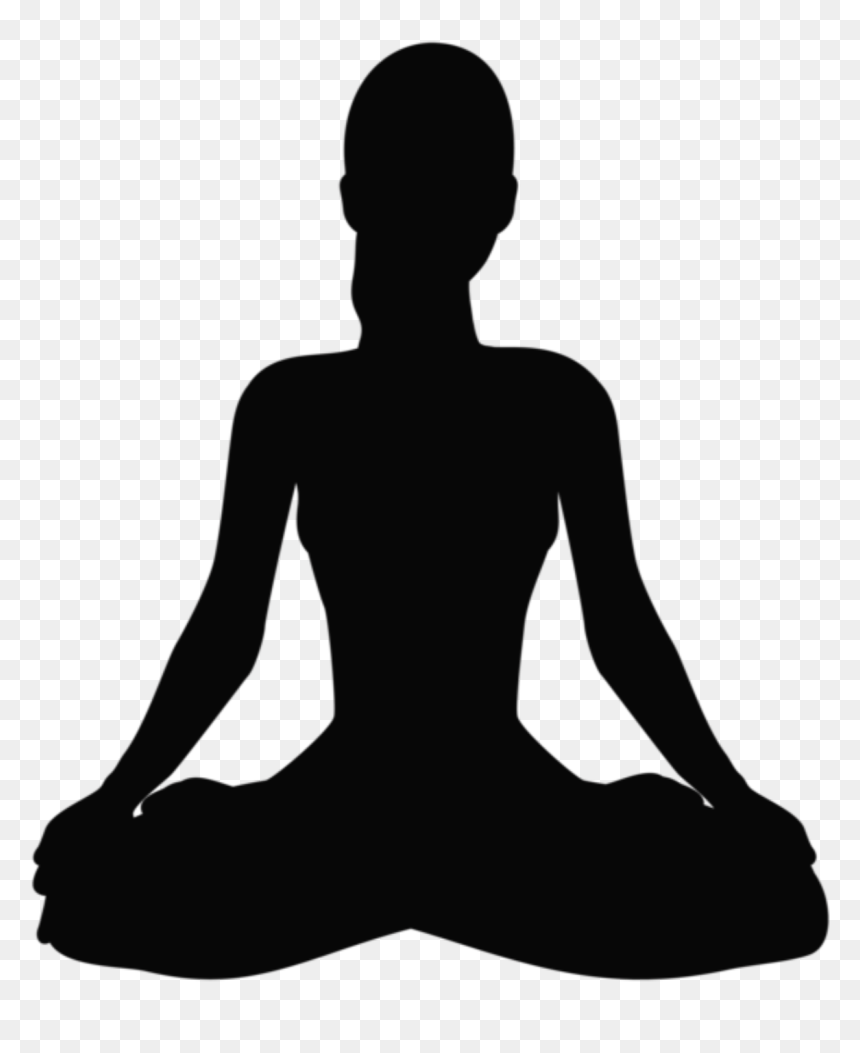#silhouette #yoga #woman #girl #freetoedit - Silhouette Of Woman Meditating, HD Png Download - meditation silhouette png