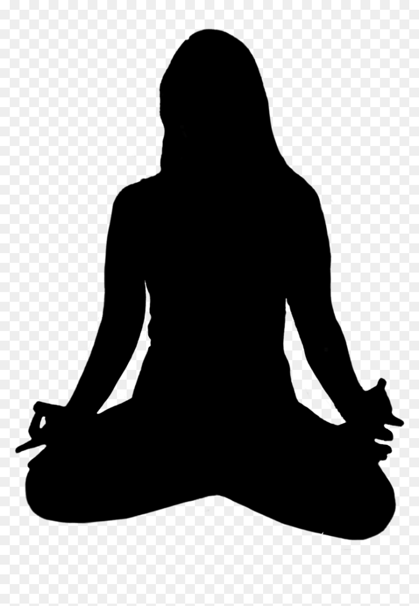 #silhouette #black #people #woman #yoga Op Courtesy - Sitting Yoga Pose Clip Art, HD Png Download - meditation silhouette png