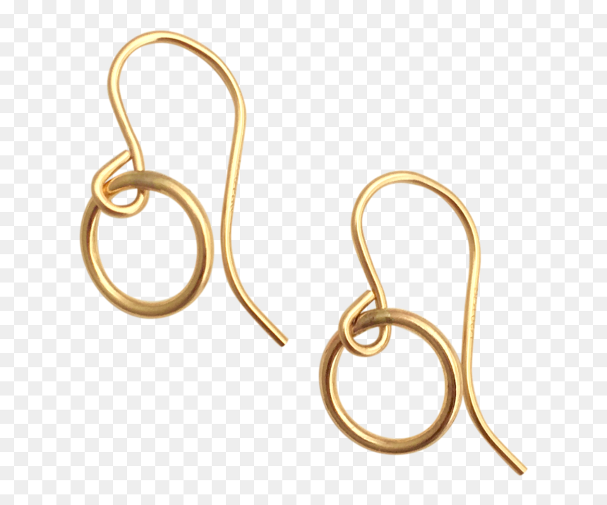 Small Gold Open Circle Earrings, A Box For My Treasure - Earrings, HD Png Download - gold earring png
