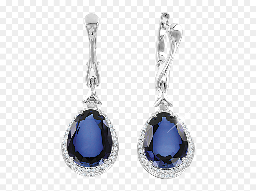 White Gold Earrings With Diamonds And Sapphire Hts - Gold Ohrringe Mit Saphir, HD Png Download - gold earring png
