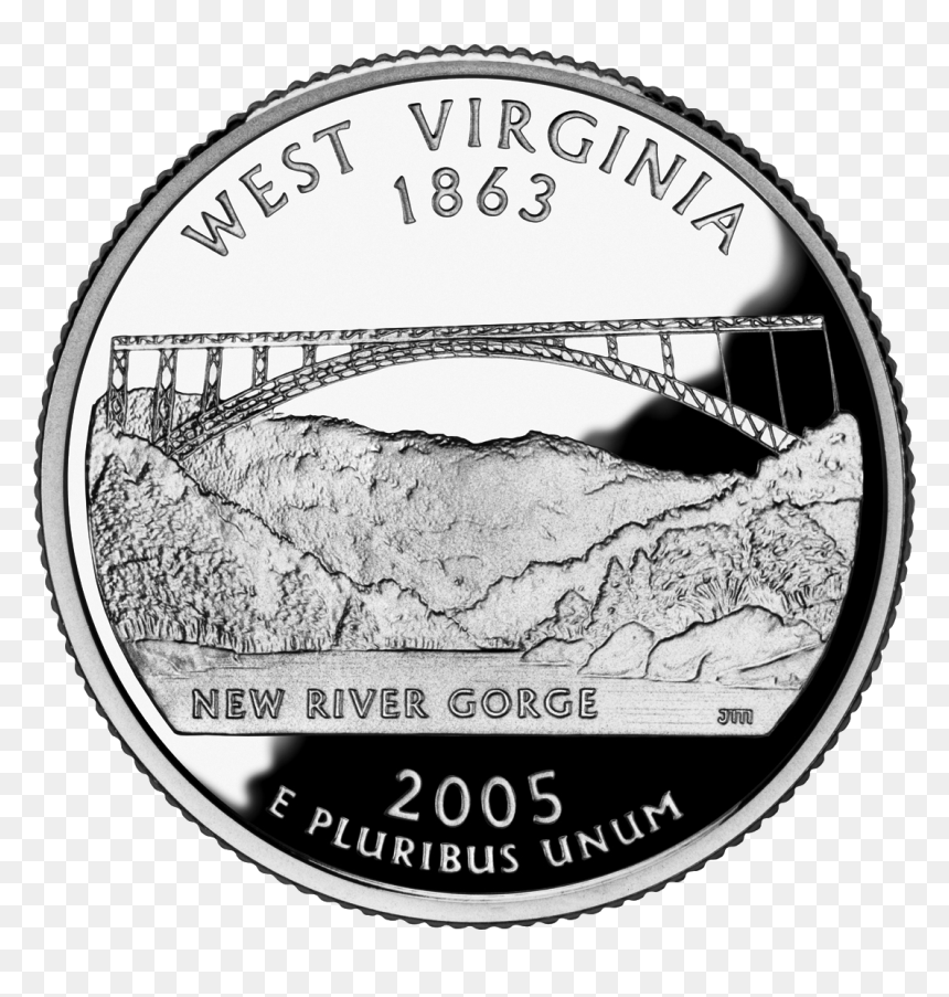 2005 Wv Proof - West Virginia State Quarter, HD Png Download - wv png