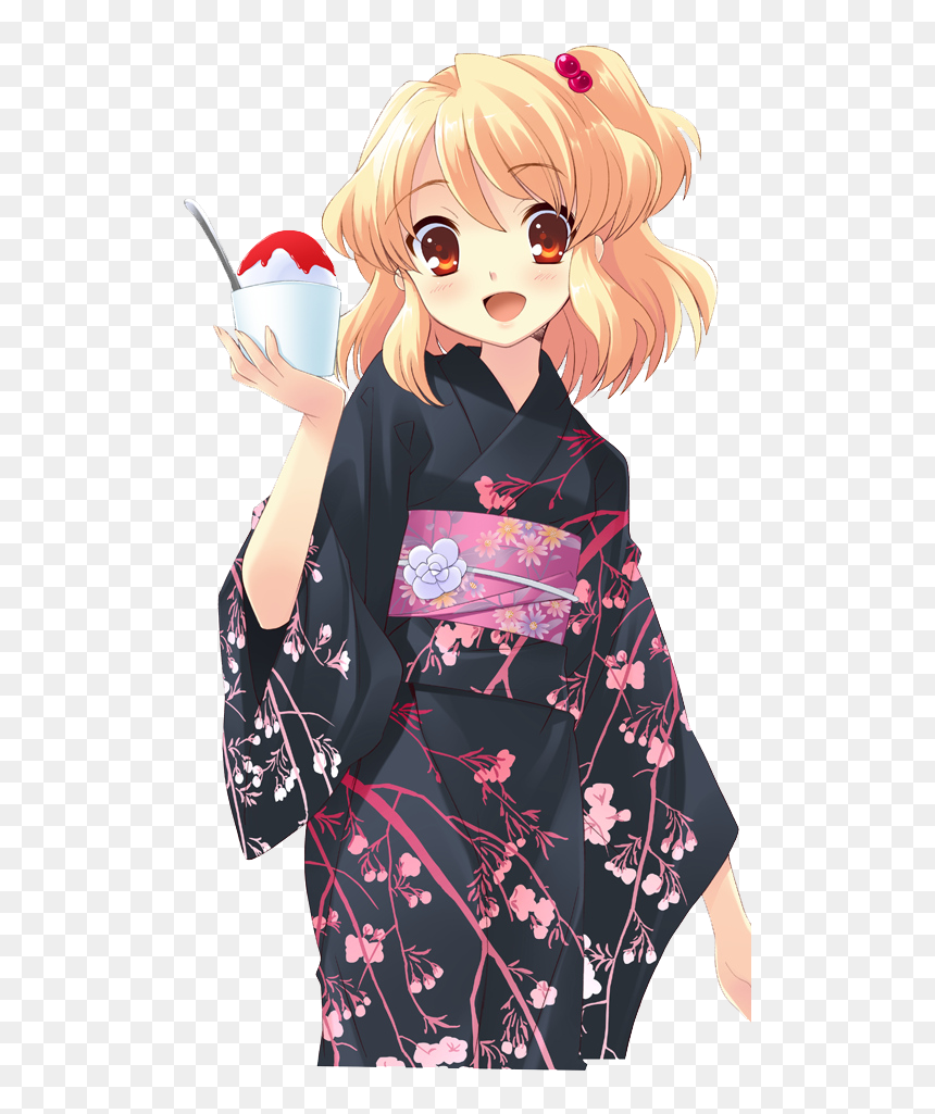 Thumb Image - Anime Girl Kimono Png, Transparent Png - kimono png