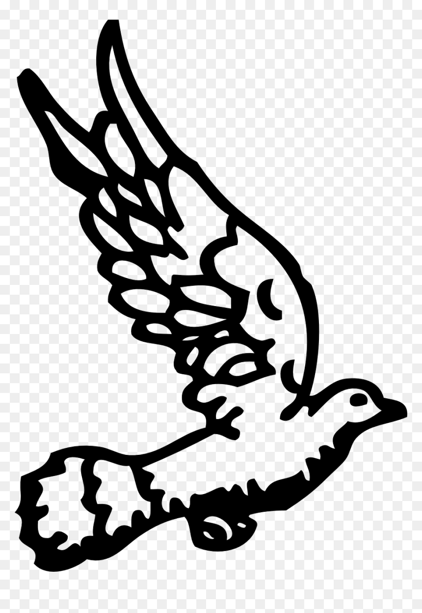 Colomba Bianco E Nero, HD Png Download - dove flying png