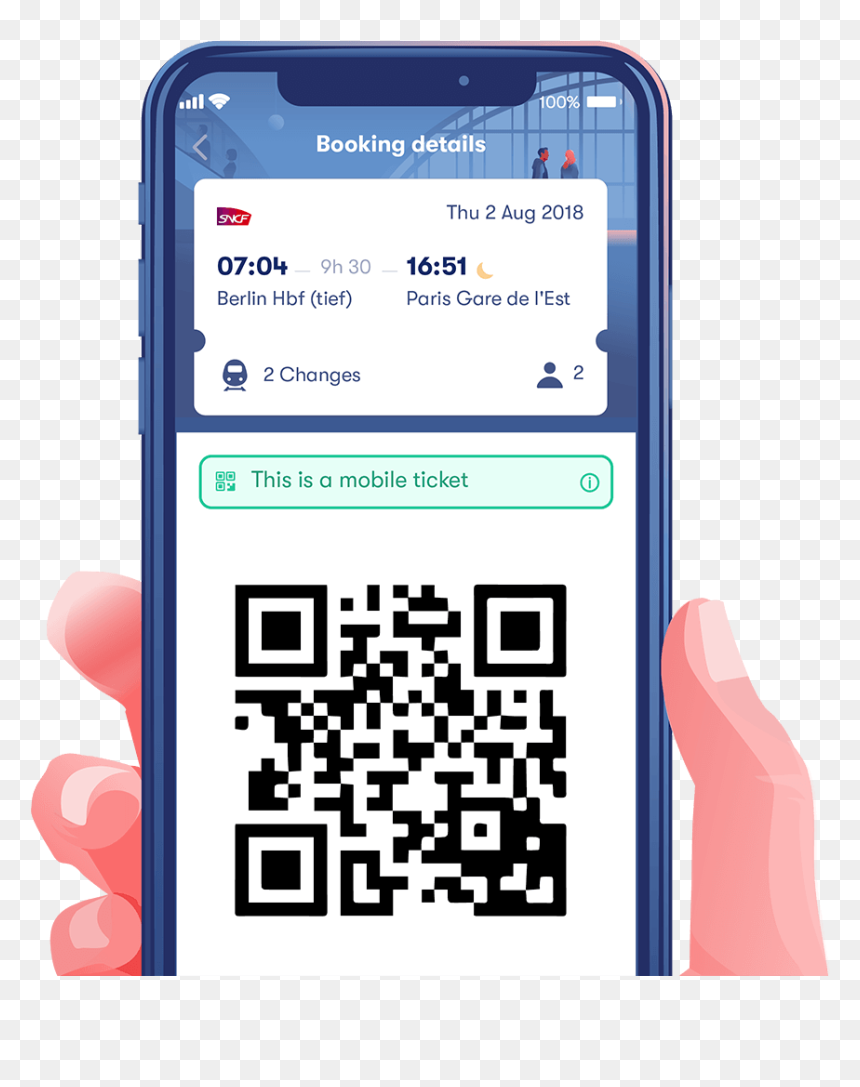 Omio Ticket, HD Png Download - hand with phone png