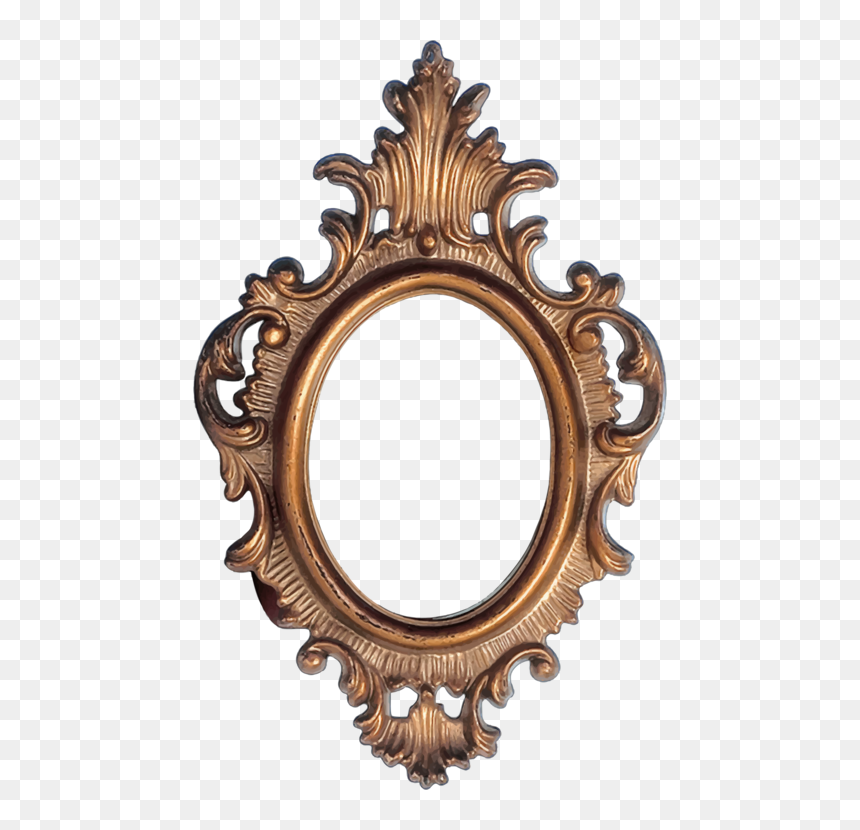Brass,mirror,picture Frames - Frame Carving, HD Png Download - oval picture frame png