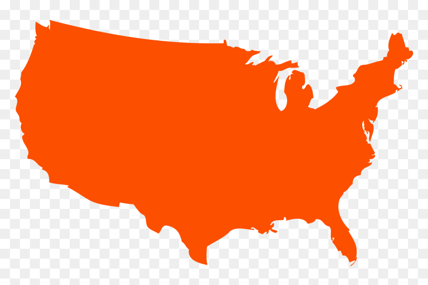 Transparent Usa Outline Clipart - Usa Silhouette Clip Art, HD Png Download - blank map of usa png