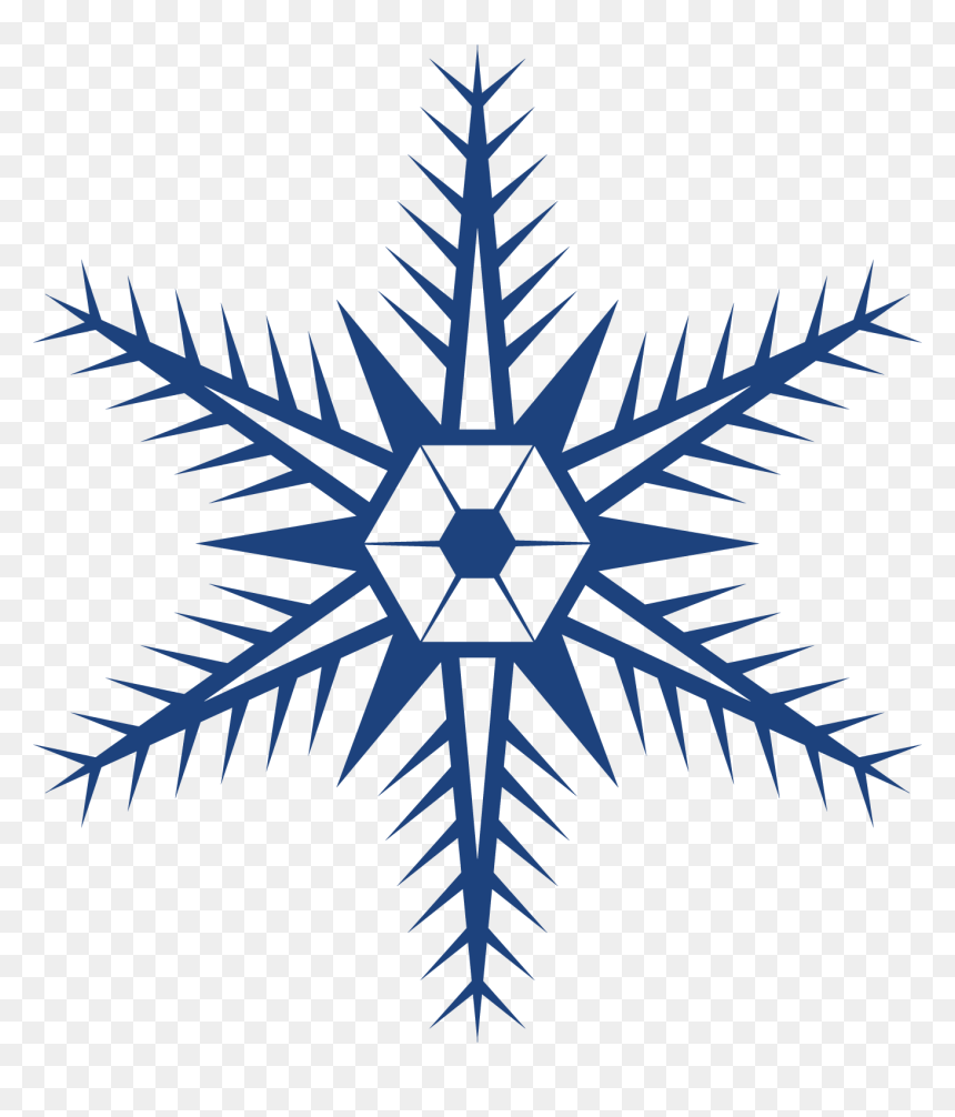 Hard Snowflake Clip Art, HD Png Download - blue snowflakes png