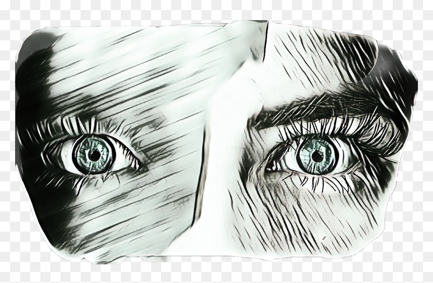 Scared Girl Png -roboticeyes Sticker - Sketch, Transparent Png - scared girl png