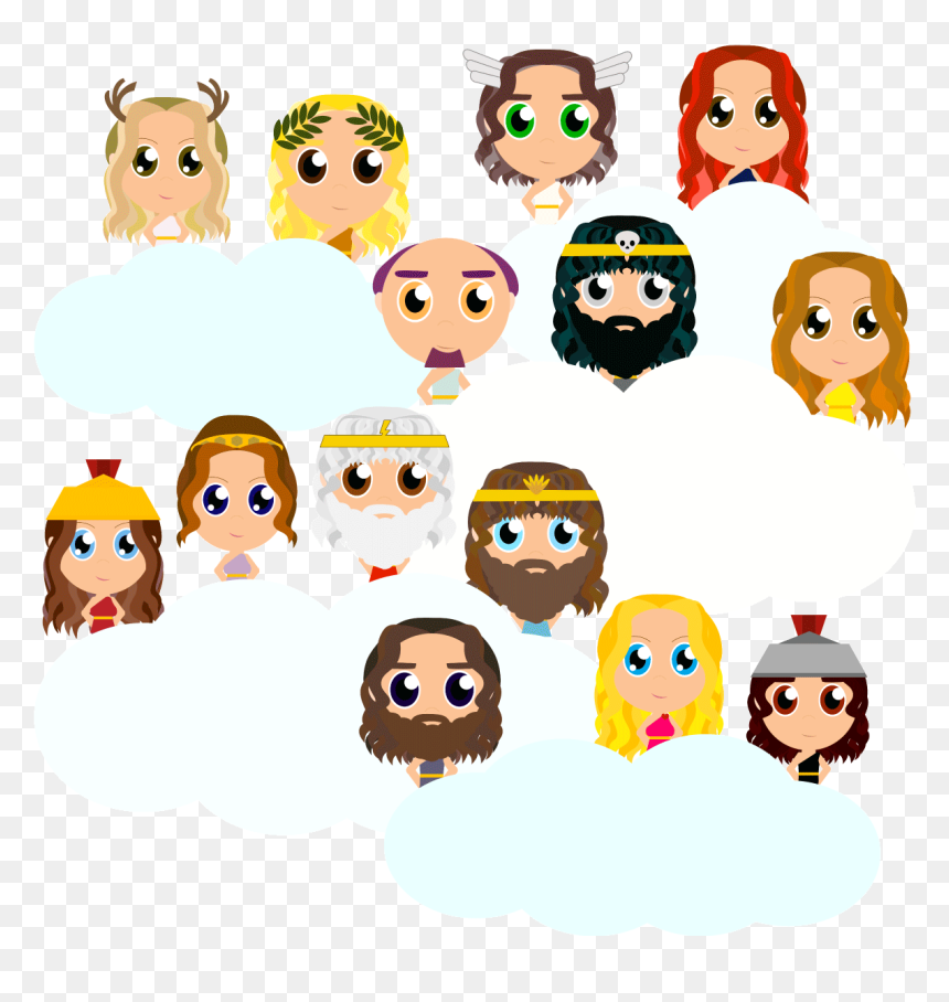 Olympian Gods - Cartoon, HD Png Download - greek gods png