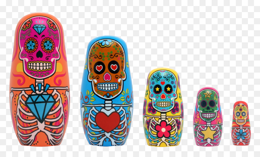 Dia De Los Muertos Nesting Doll, HD Png Download - aztec border png